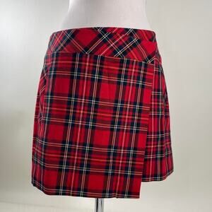 Y2k grunge red plaid gingham skirt